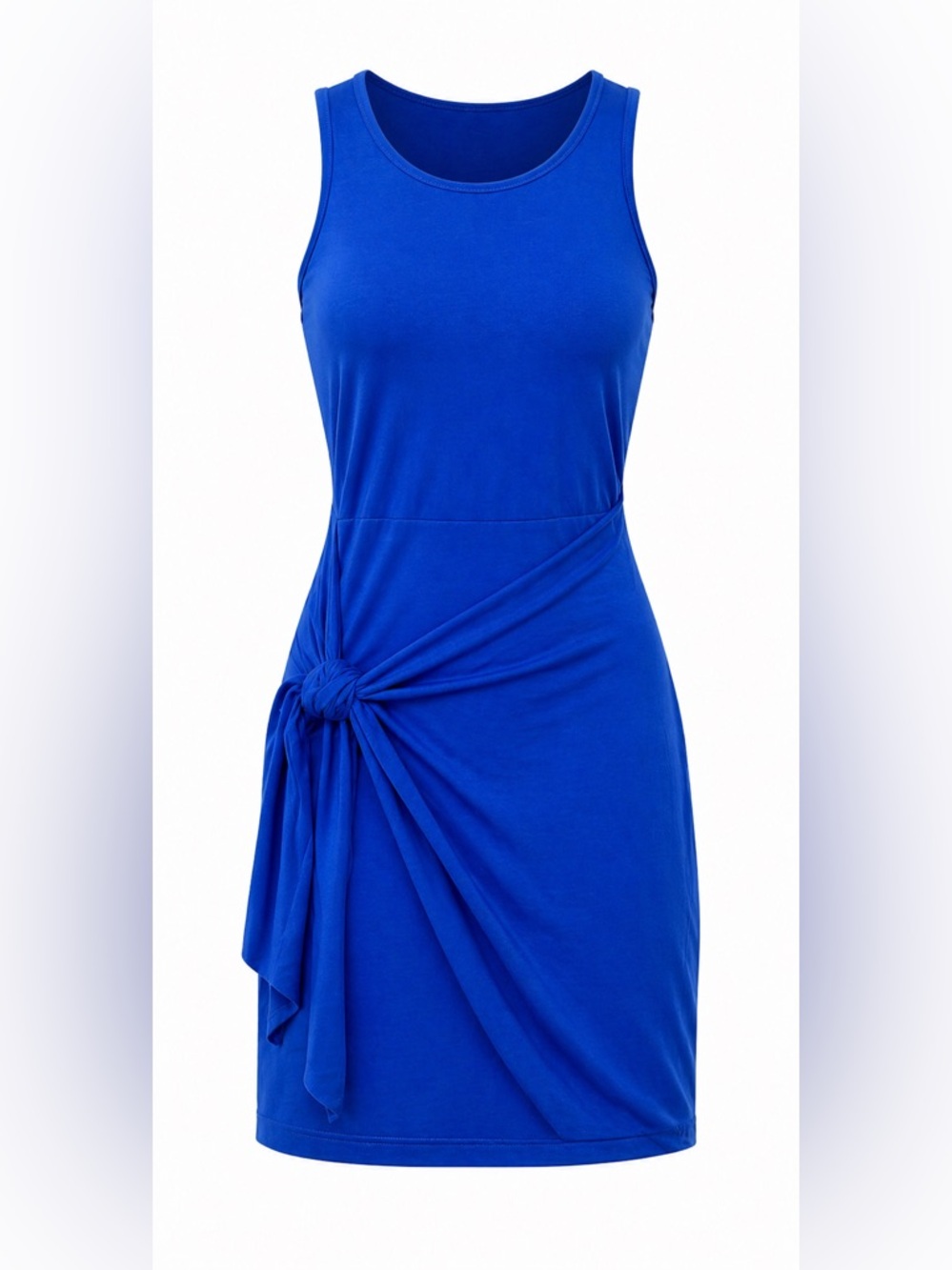 SHEIN Royal Blue Knot-Waist Midi Dress
